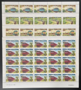 Congo 1984 YT 726-729 sheet trains locomotives rail transport