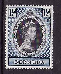 Bermuda-Sc#142- id9-unused NH QEII Coronation set-Omnibus-1953-