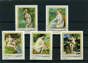 FUJEIRA 1971 PAINTINGS/NUDES BY RENOIR SET OF 5 STAMPS MNH