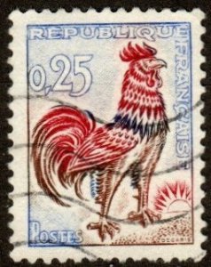 France 1024 - Used - 25c Gallic Cock / Rooster (1962)