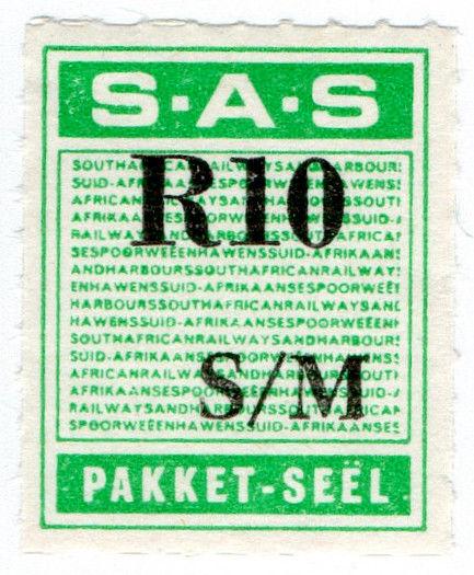 (I.B) South Africa Railways : Parcel Stamp R10