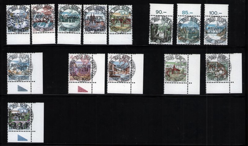 Switzerland 717-728A used stamps superb cancels Zodiac signs