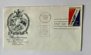 UNITED STATES ; USA COVER  	PAN AMERICAN GAMES , 10C AIR MAIL COMMEMORATIVE ,, 	