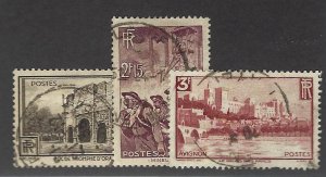 France #342-344 Used F-VF hr...Nice Stamps!