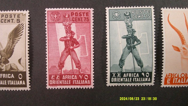 Italian East Africa 1938 Scott# 1-13 Mint Hinged VF-XF Short set of 13