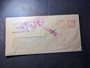 1977 Ireland USA 25 Cents Postage Due Cover Dublin