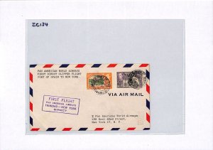 TRINIDAD & TOBAGO Air Mail *PAN-AM CLIPPER* FIRST FLIGHT New York 1946 USA ZC134