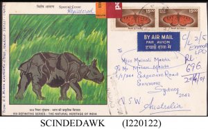 INDIA - 2001 DEFINITIVE SERIES COVER TO AUSTRALIA WITH STAMPS REGISTERED AIRMAIL