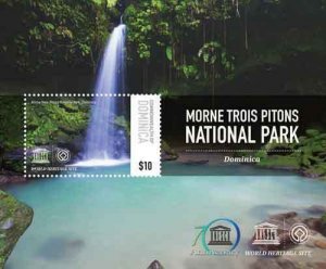 DOMINICA 2015 - MORNE TROIS PITONS NATIONAL PARK  STAMP SOUVENIR SHEET MNH