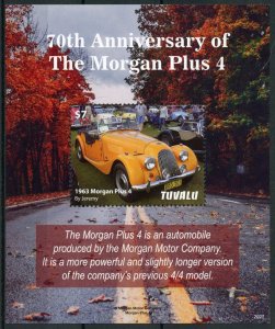 Tuvalu Cars Stamps 2020 MNH Morgan Plus 4 70th Anniv 1v S/S