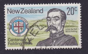 New Zealand 1981 Lt. Fielding 20c used 