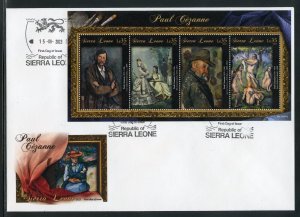 SIERRA LEONE 2023 PAUL CEZANNE PAINTINGS SHEET FIRST DAY COVER