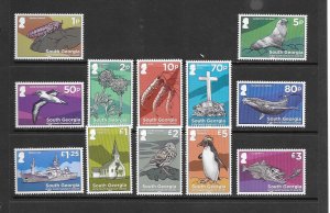 SOUTH GEORGIA --(NEW ISSUE)  FISH, BIRDS, MARINE LIFE  MNH