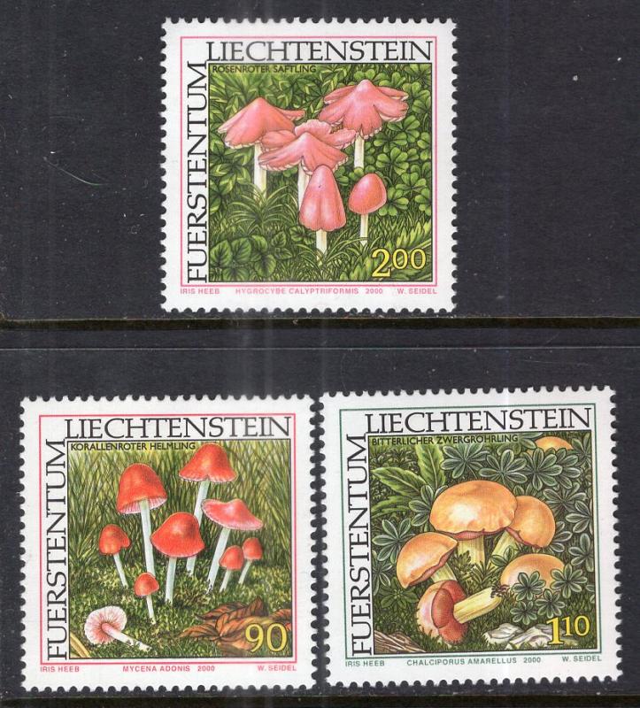 Liechtenstein 1193-1195 Mushrooms MNH VF