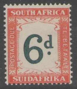 SOUTH AFRICA SGD29a 1938 6d GREEN & BRIGHT ORANGE MNH 