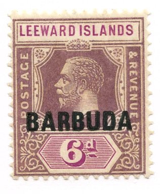 Barbuda, Scott #5, Unused, Hinged