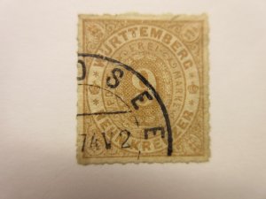 German States WURTTEMBERG Scott 51 XF++ USED Lot11.1 Cat $40