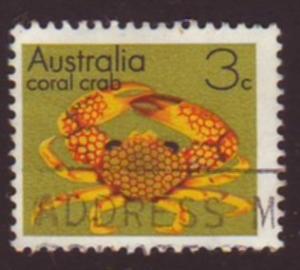 Australia 1973 Sc#556, SG#547 3c Coral Crab USED.