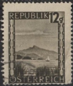 Austria 461 (used) 12g Wolfgangsee, dark brown (1945)