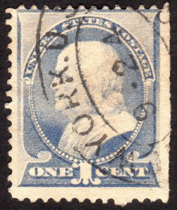 1887, US 1c, Franklin, Used, Sc 212