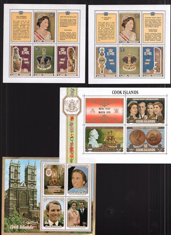 Cook Islands 1970-1986 Good Sets + Mini-sheets Royalty Christmas MNH CV$160