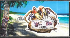 Pitcairn Islands #683a  Crabs S/S on cover  (FDC  CV $11.00