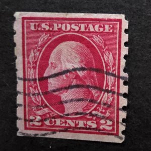 US Scott 413 Used Coil Stamp 2c George Washington T19680
