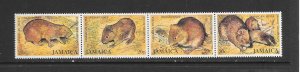 JAMAICA #499 INDIAN CONEY (FOLDED STRIP) MNH