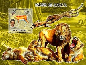 GUINEA BISSAU 2005 SHEET SCHWEITZER WILDLIFE FELINES ANTELOPES WILD CATS