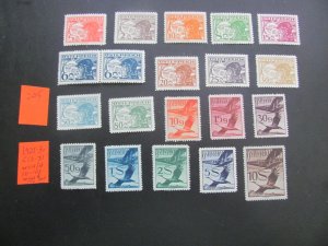 AUSTRIA 1925-30 MNH/HINGED (MNH 15G-10S) SC C12-31 SET  XF $300 (205)