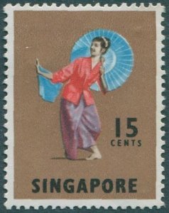 Singapore 1968 SG106 15c Tari Payong MLH