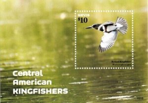Nevis 2015 - Central American Kingfishers - Souvenir Stamp Sheet Scott 1893 MNH