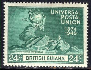 British Guiana 1949 KGV1 24ct Green UPU Postal Union MM SG 327 ( M1454 )