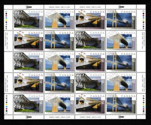 Canada # 1573a, Bridges, Full Sheet, Mint NH, 1/2 Cat.