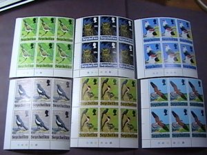 SEYCHELLES # 299-304-MINT/NEVER HINGED-COMPLETE SET OF PLATE # BLOCKS of 6--1972