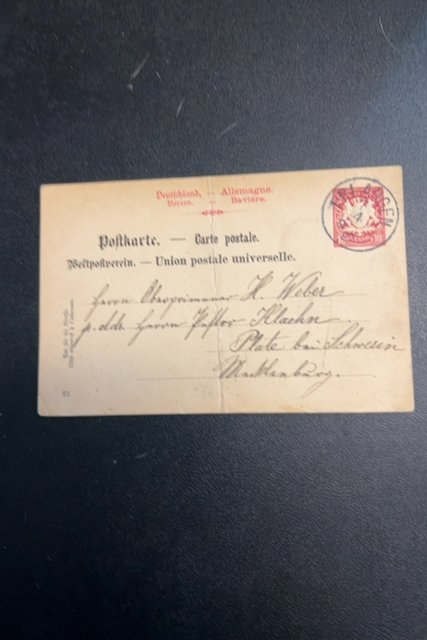 Germany Bavaria P23 used postal card Erlangen cancel lot #16