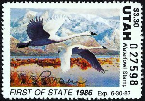 UT1 1986 Utah FIRST of State Duck Stamp-Artist Signed-OFFER?