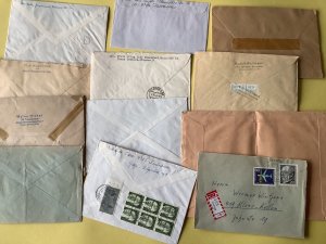 Germany Registered mail 12 postal stamps covers items Ref A575 