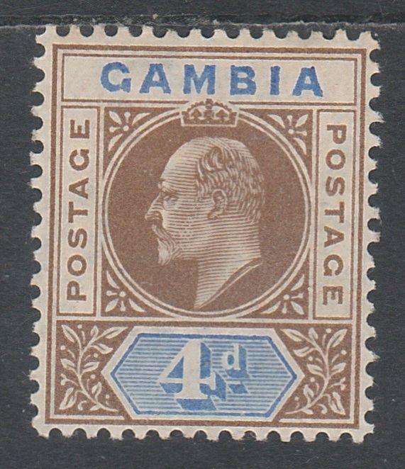 GAMBIA 1904 KEVII 4D WMK MULTI CROWN CA