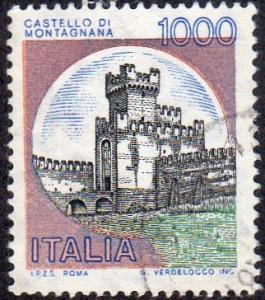 Italy 1431 - Used - 1000L Montagnana Castle (1980) (cv $0.60)