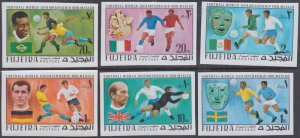 FUJEIRA Michel # 544-9.1 CPL MNH IMPERF SET of  6 - 1970 FIFA WORLD SOCCER