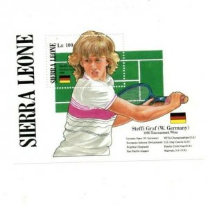 Sierra Leone 1987 - Tennis, Steffi Graf - Souvenir Sheet - Scott 907 - MNH