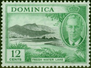 Dominica 1951 12c Black & Brt Green SG128a 'C of CA Missing from Wmk' V.F VLM...