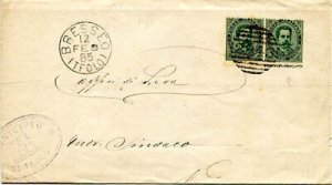 Umberto I ° Cent. 5 pair variety on cover