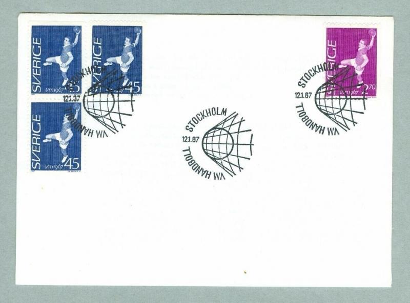 Sweden. Cover 1987. World Cup Team Handball. Special Cancel. Engraver: Slania