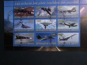 DJIBOUTI STAMP-2010-WORLD FAMOUS AIR FLIGHTS  -CTO S/S SHEET VERY FINE