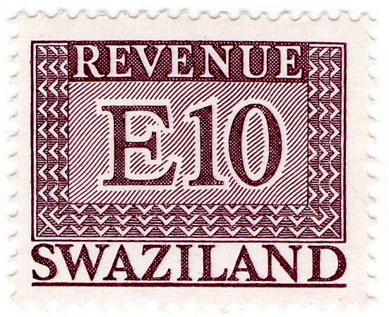 (I.B) Swaziland Revenue : Duty Stamp E10