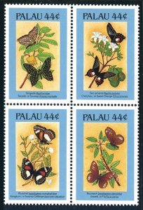 Palau 121B-121Ef block, MNH. Michel 168-171. Butterflies 1987.