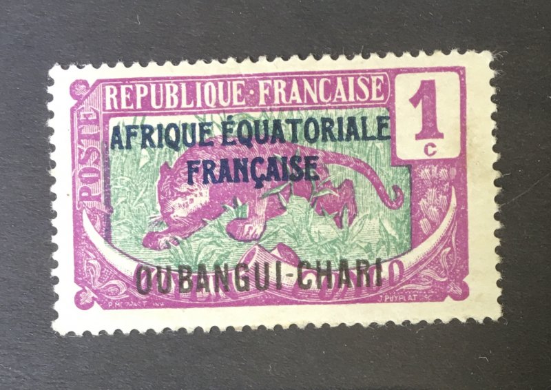 French Equatorial Africa Oubangui-Chari Overprint EarlyMint Hinged