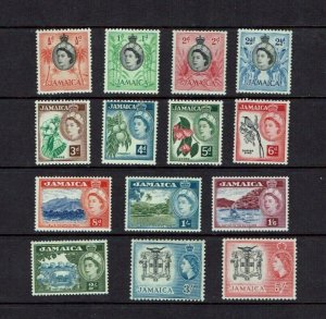 Jamaica: 1956, Queen Elizabeth II definitive, short set to 5/-, MLH